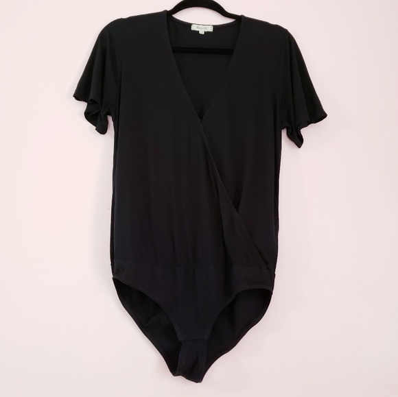Madewell Tops - Madewell Black V-neck Bodysuit Size L